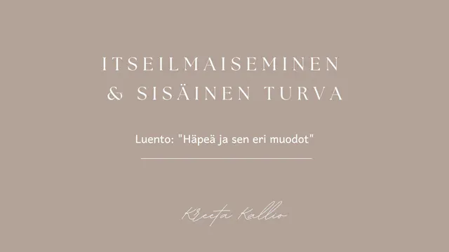 Viikko 4 - Luento "Häpeä ja sen eri muodot"