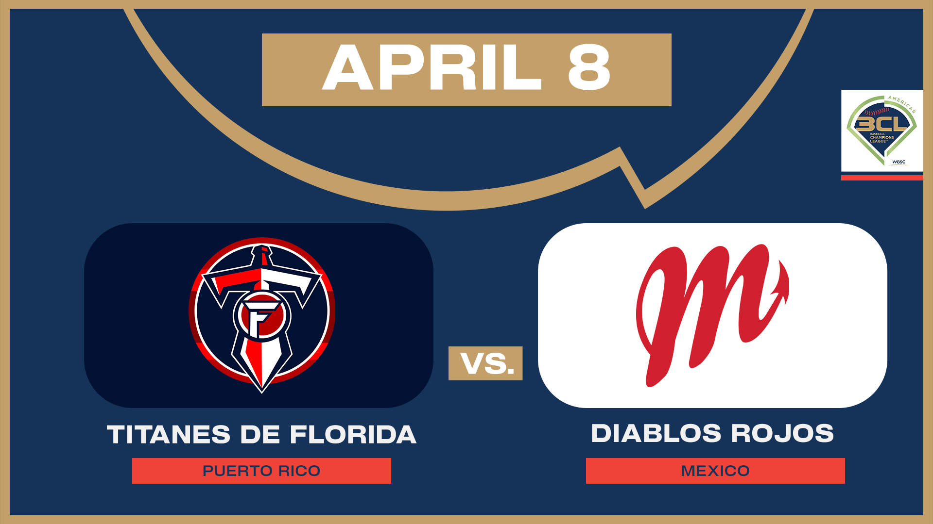 Titanes de Florida vs. Diablos Rojos del México - BCL Round-Robin (4/8/25)