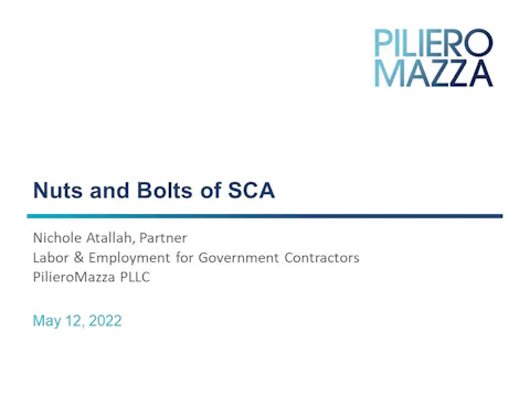 Nuts and Bolts of SCA