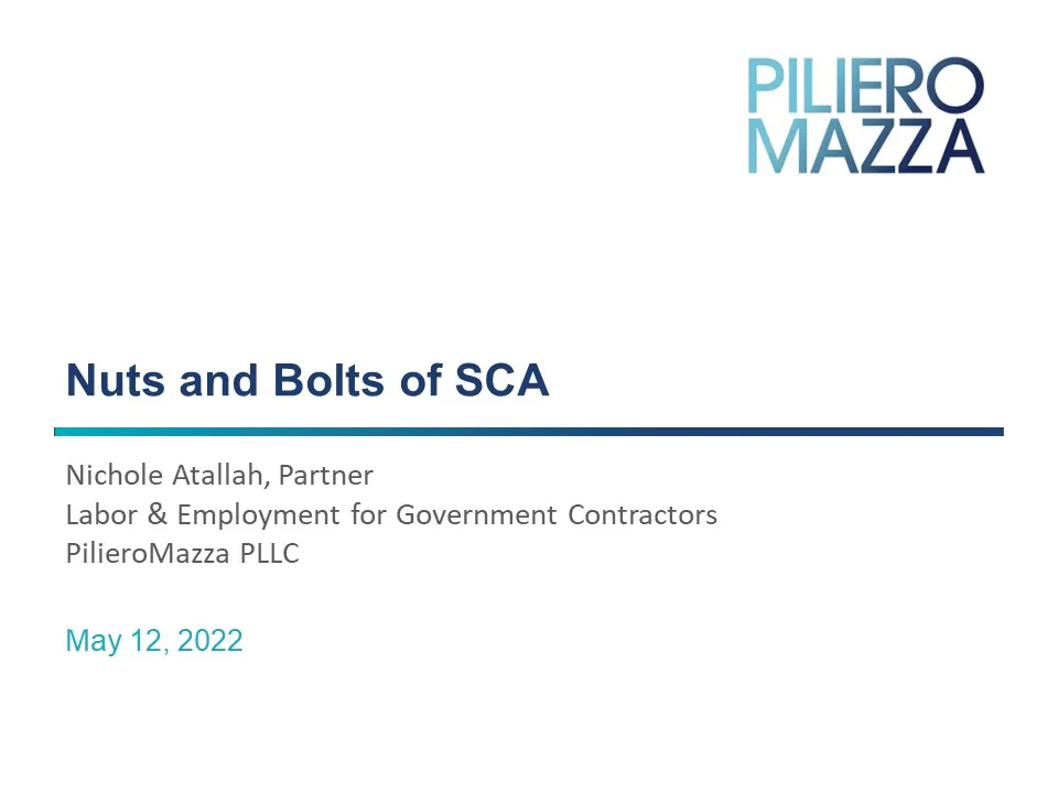 Nuts and Bolts of SCA