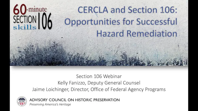 Coordinating CERCLA and Section 106