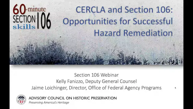 ACRA Webinar: Coordinating CERCLA and Section 106