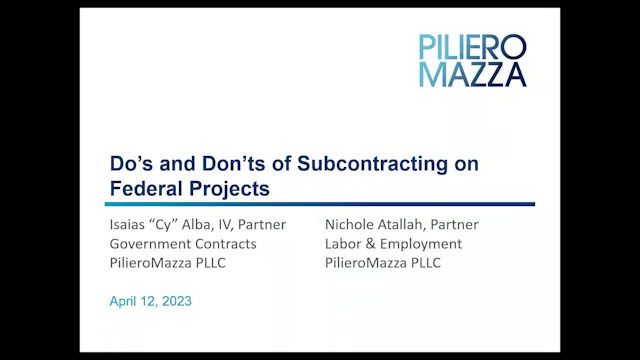 ACRA Webinar: The Do’s and Don’ts of Subcontracting on Federal Projects