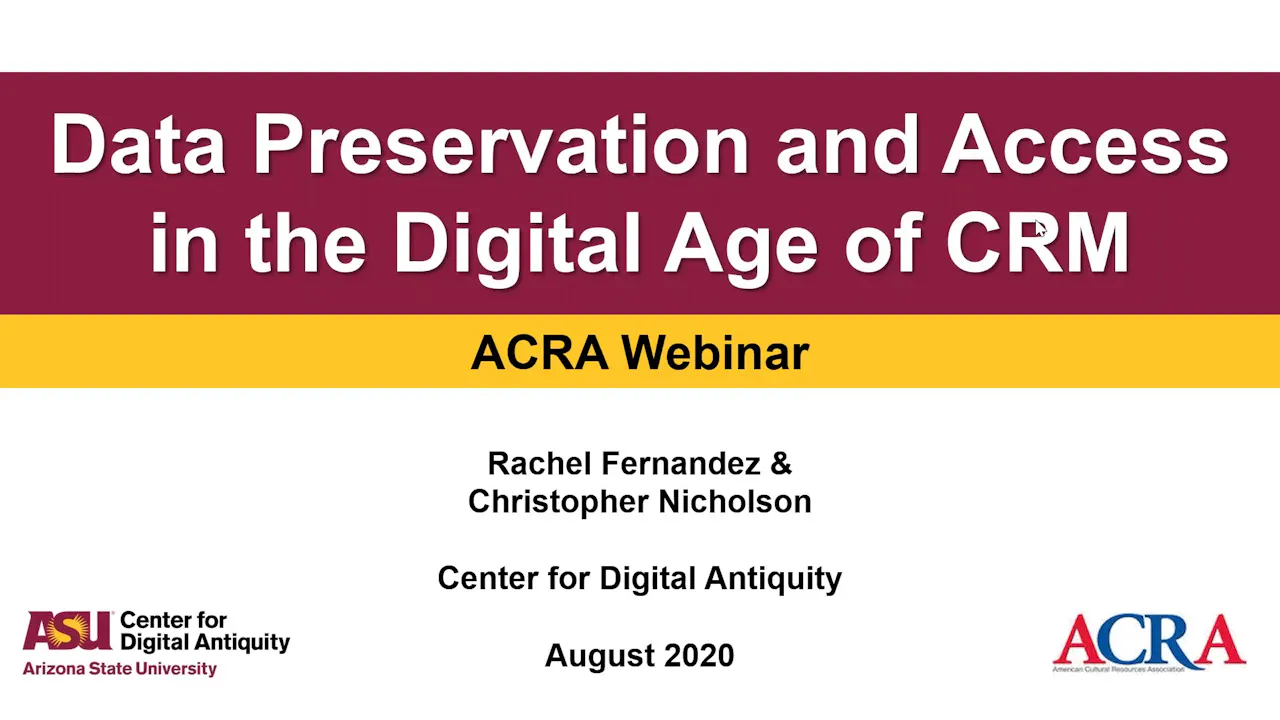 Data Preservation/Access in the Digital Age of CRM