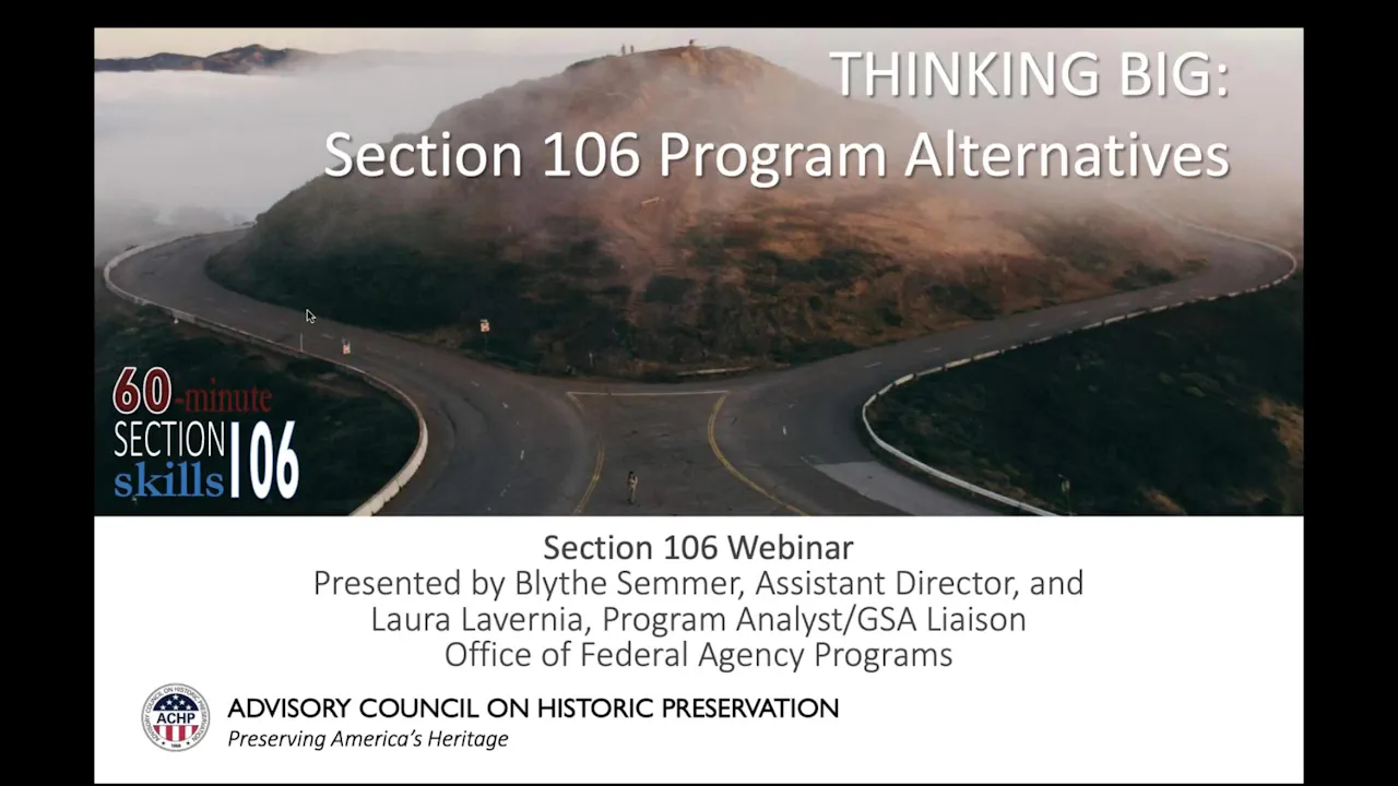 Section 106 Program Alternatives