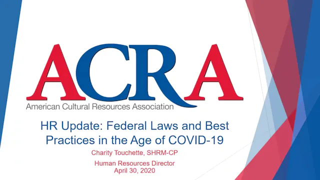 Safety and Human Resources for CRM During COVID-19