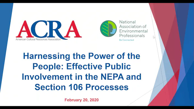 Harnessing the Power of the People in NEPA/Sec 106