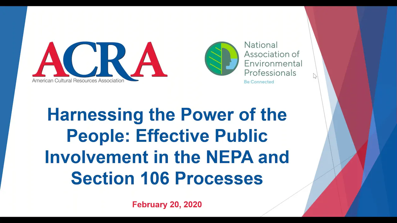 Harnessing the Power of the People in NEPA/Sec 106