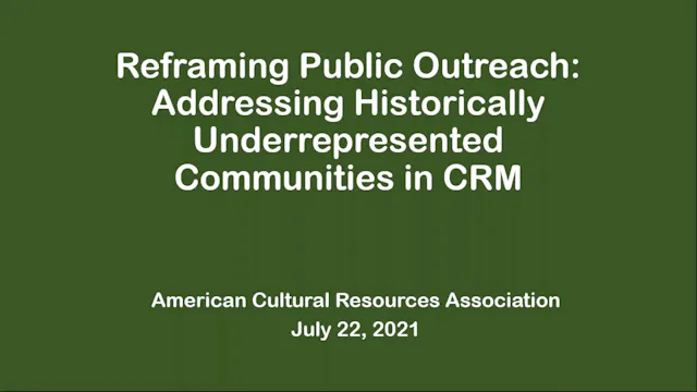 ACRA Webinar: Reframing Public Outreach: Addressing Historically Underrepresented Communities in CRM
