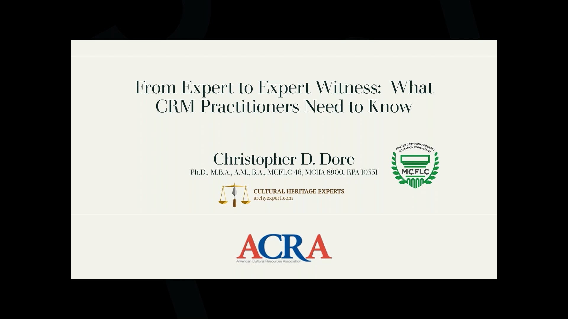 From Expert to Expert Witness: What CRM Practitioners Need to Know