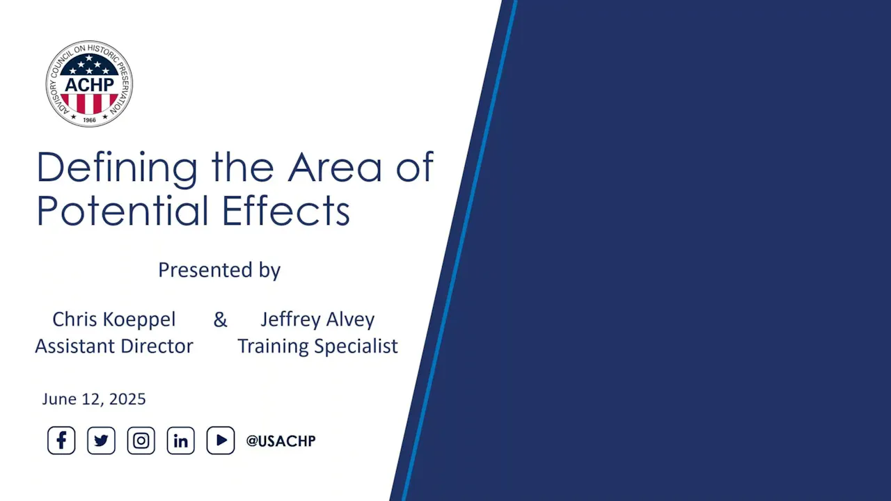 Defining the Area of Potential Effects