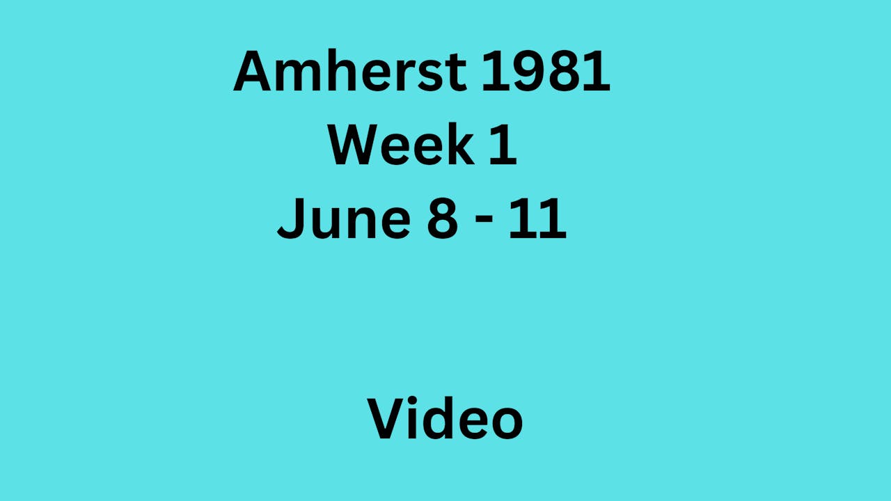 Amherst Training 1981 - Week 1