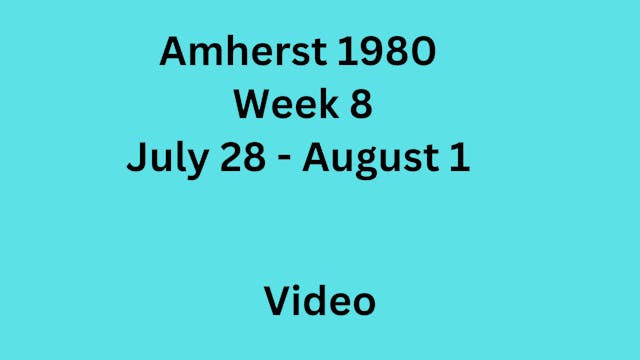 Amherst Training 1980 - Week 8
