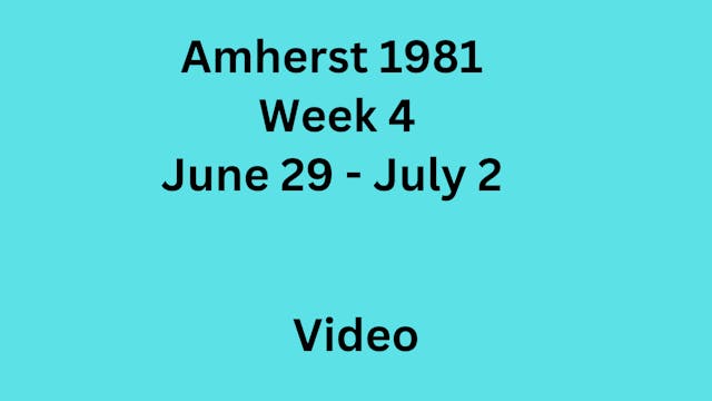Amherst Training 1981 - Week 4