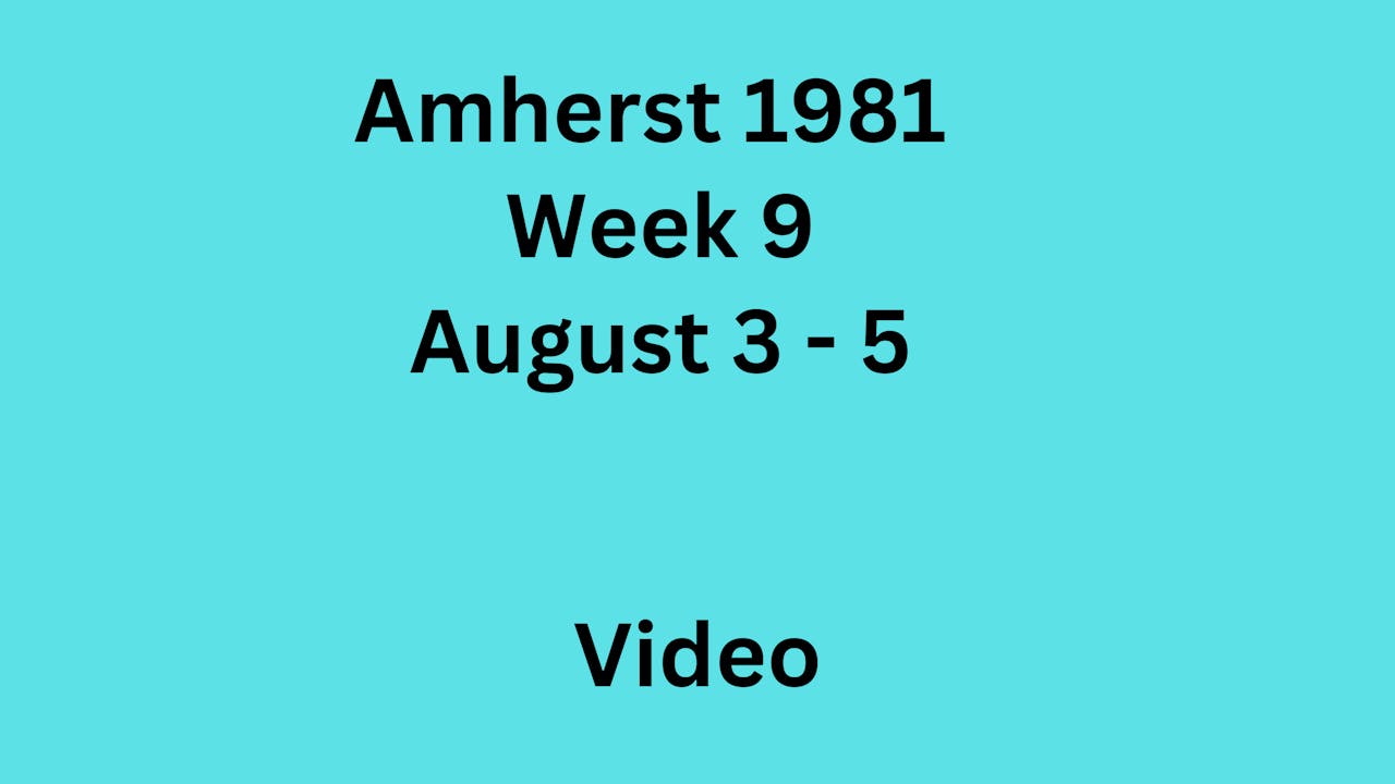 Amherst Training 1981 - Week 9