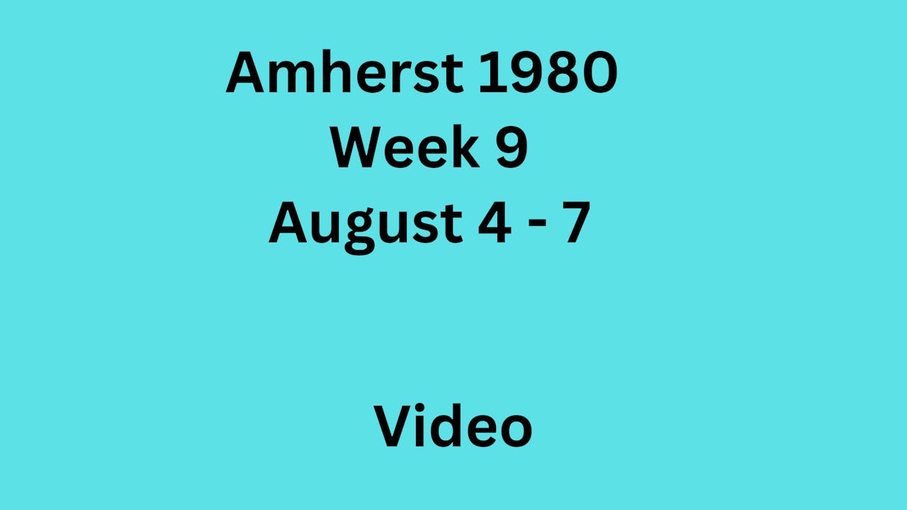 Amherst Training 1980 - Week 9