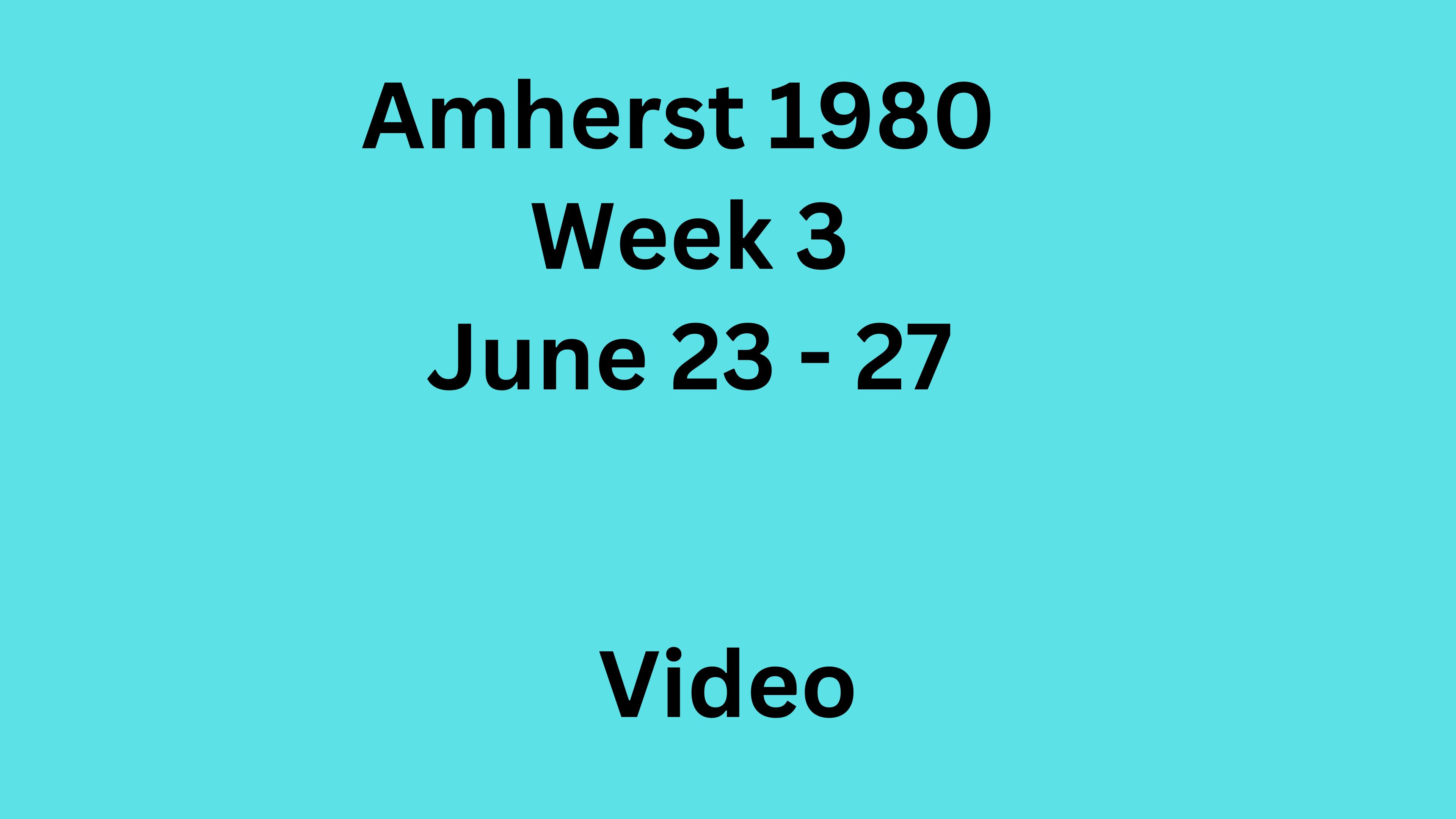 Amherst Training 1980 - Week 3