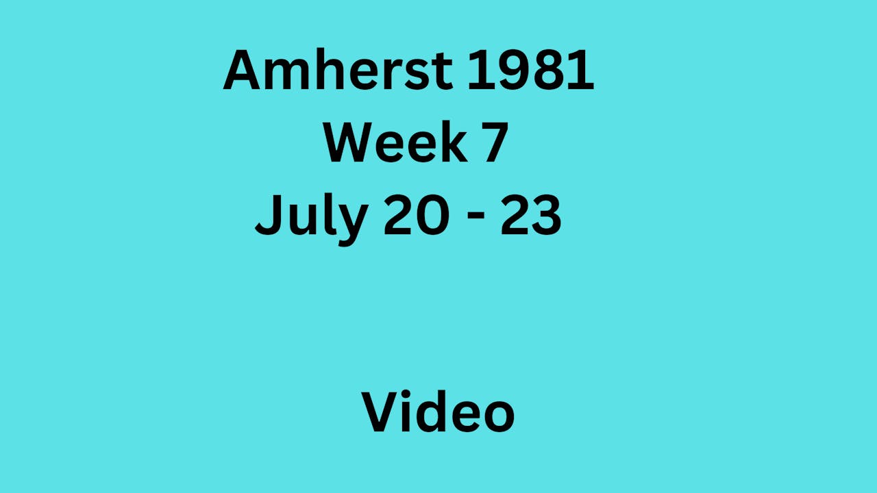 Amherst Training 1981 - Week 7