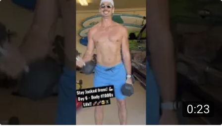 Day 6 Stay JACKED #1000x Life body transformation Bicep curls after 4 mile run 