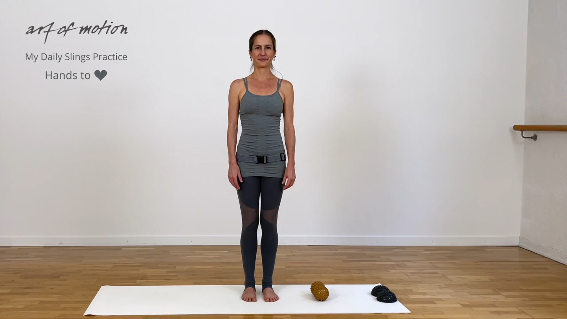 My Daily Practice: Hands to Heart: Standing • Light 3-Point Weight-bearing