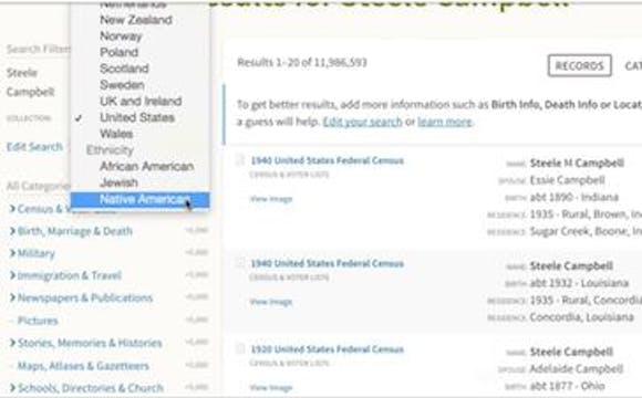 Searching Collections on Ancestry