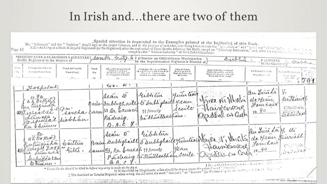 Irish Births, Marriages and Deaths