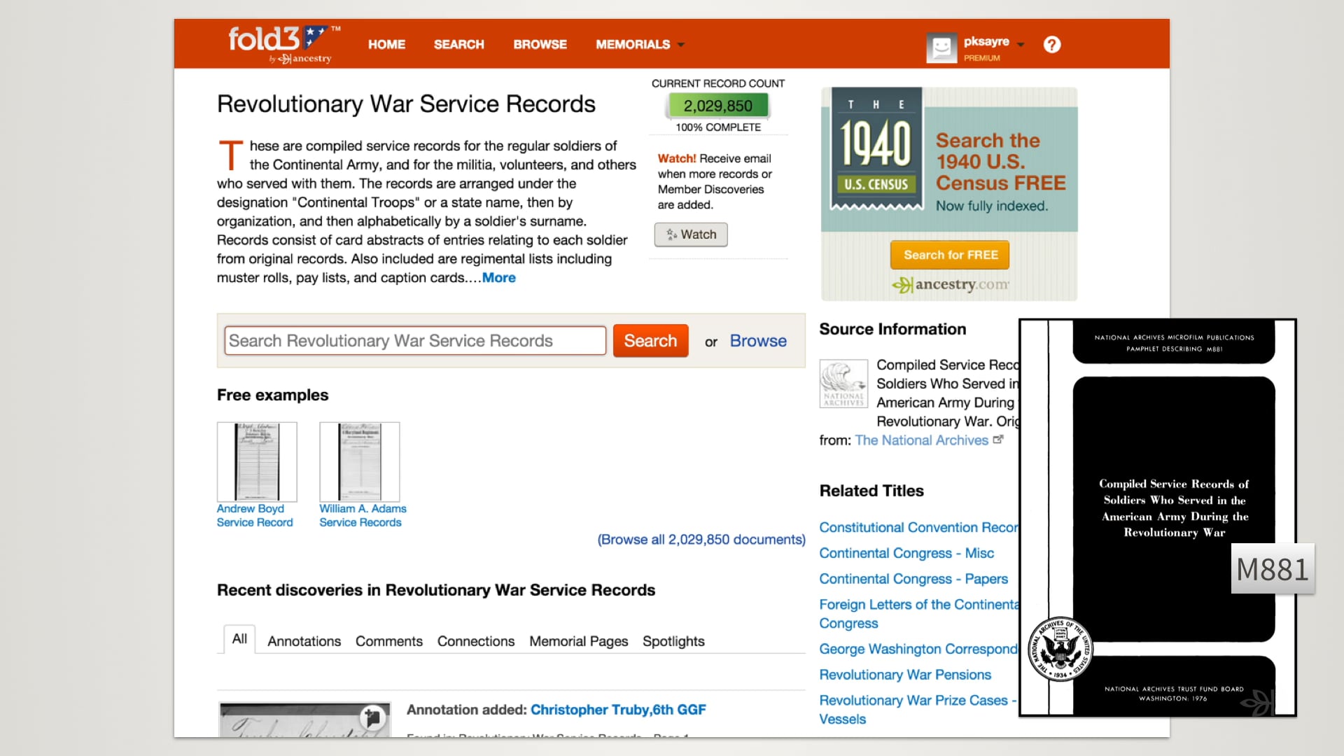 The Records: Compiled Military Service Records (CMSR)