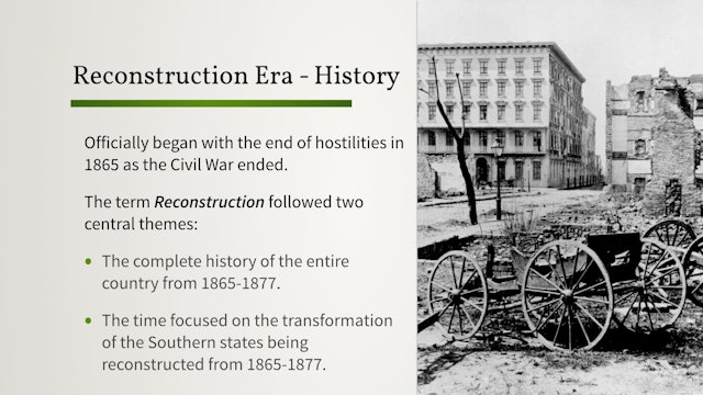 The Reconstruction Era: Background