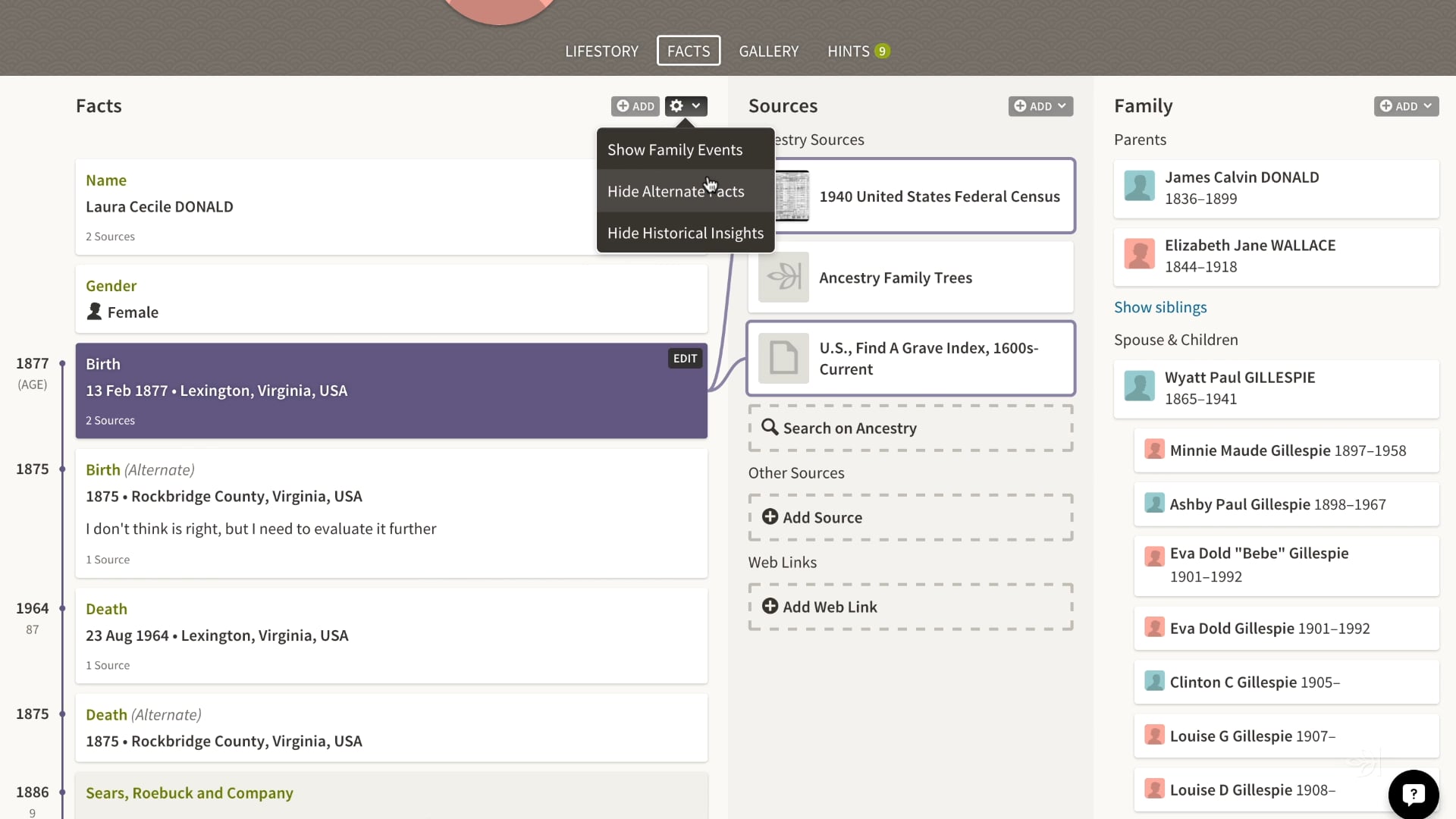Tidying Up Your Tree: Managing Facts