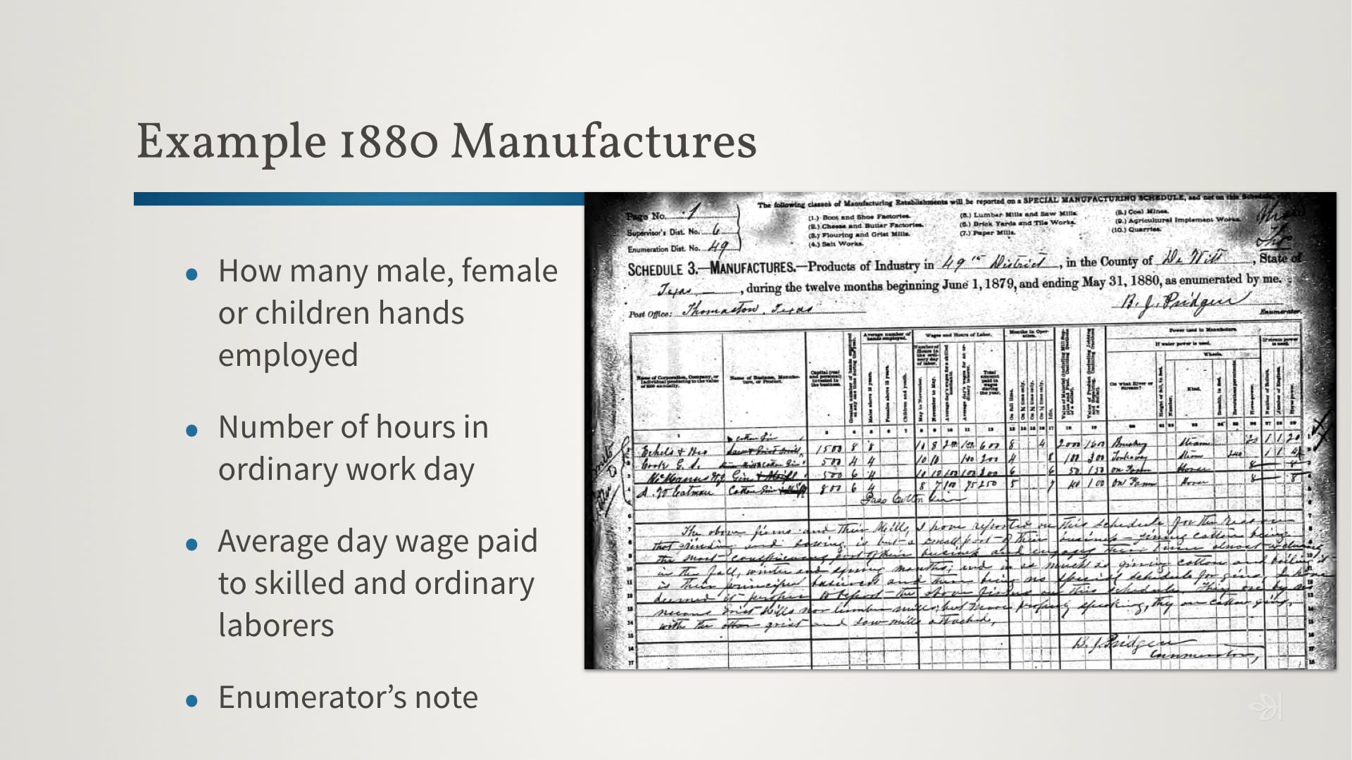 Manufacturing & Industry Schedules