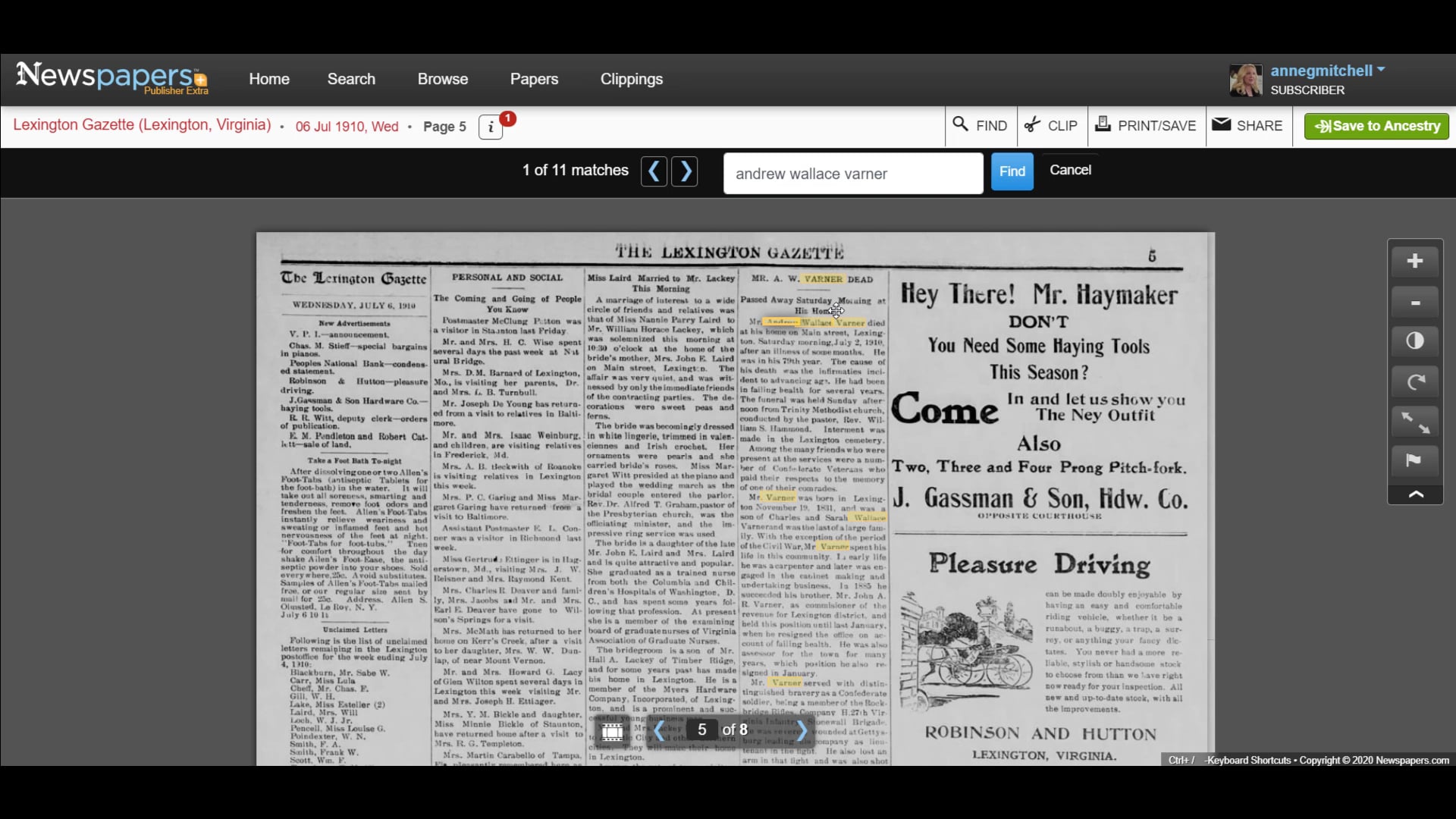 How To Save Or Clip An Article on Newspapers.com