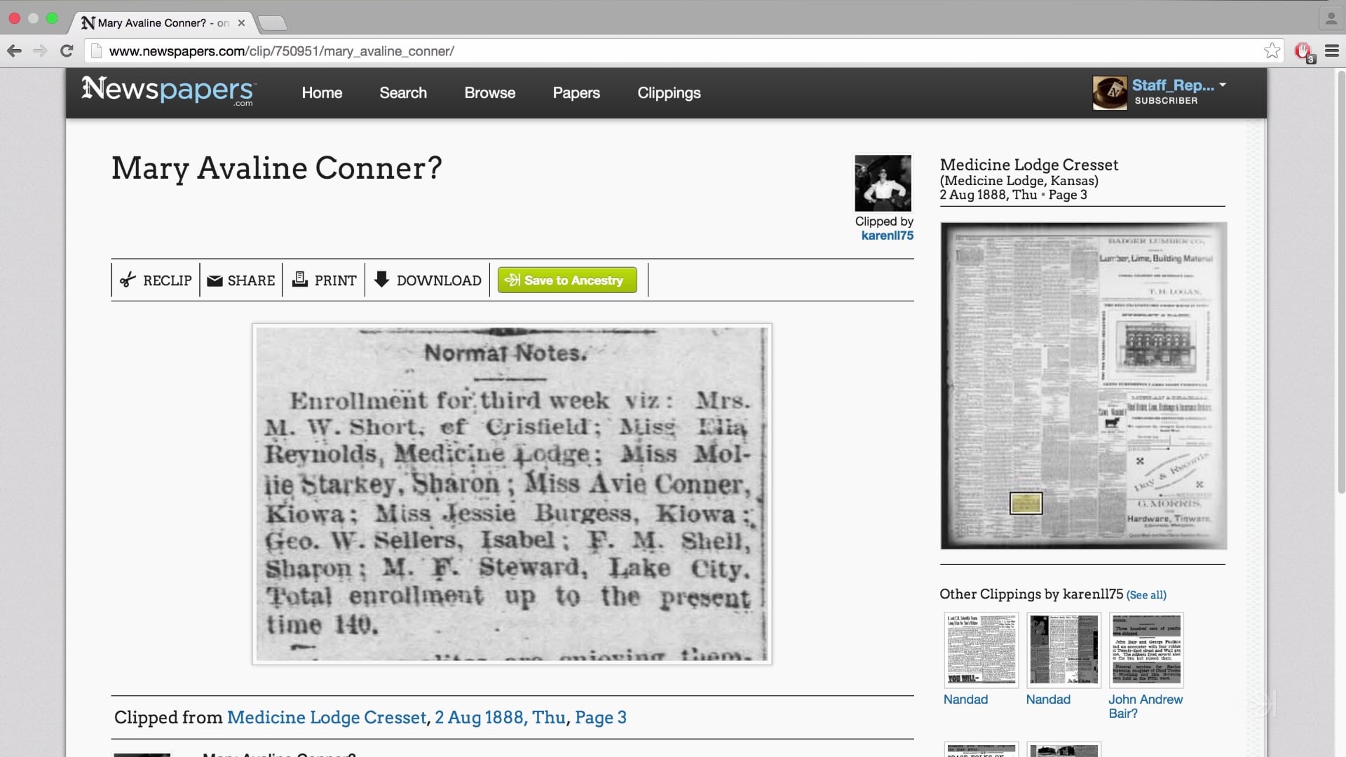 Using "Save to Ancestry"