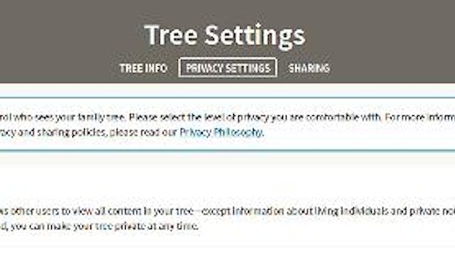 Privacy Options: Set Your Tree To Pub...