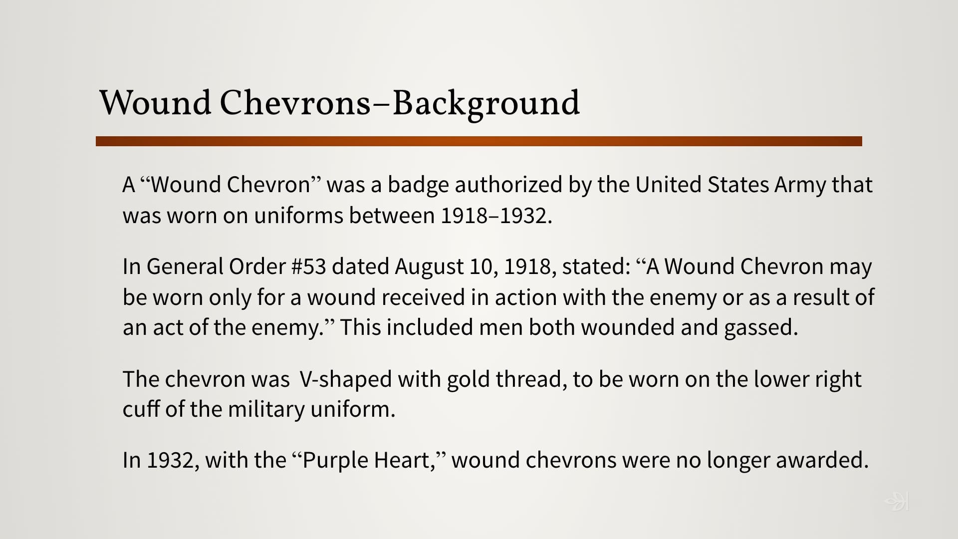 War Casualties/Wound Chevrons