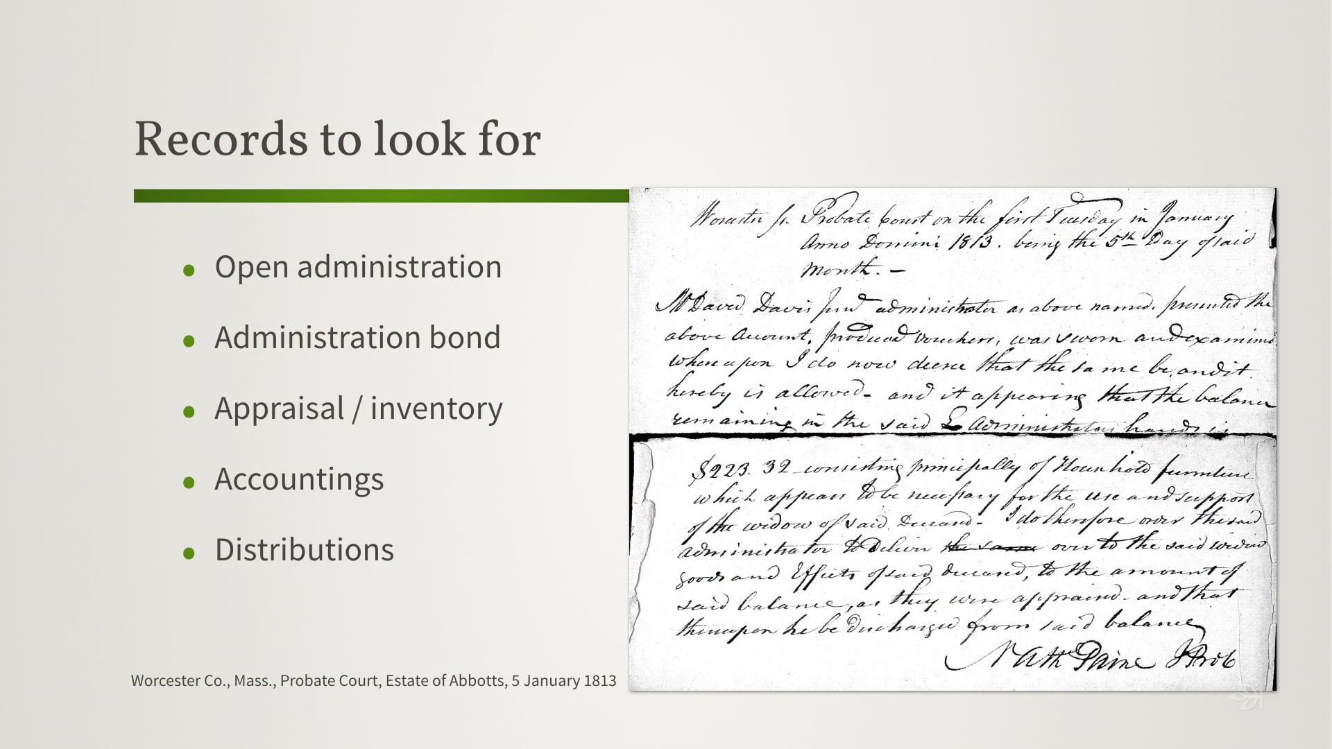 Estates without a Will: Records