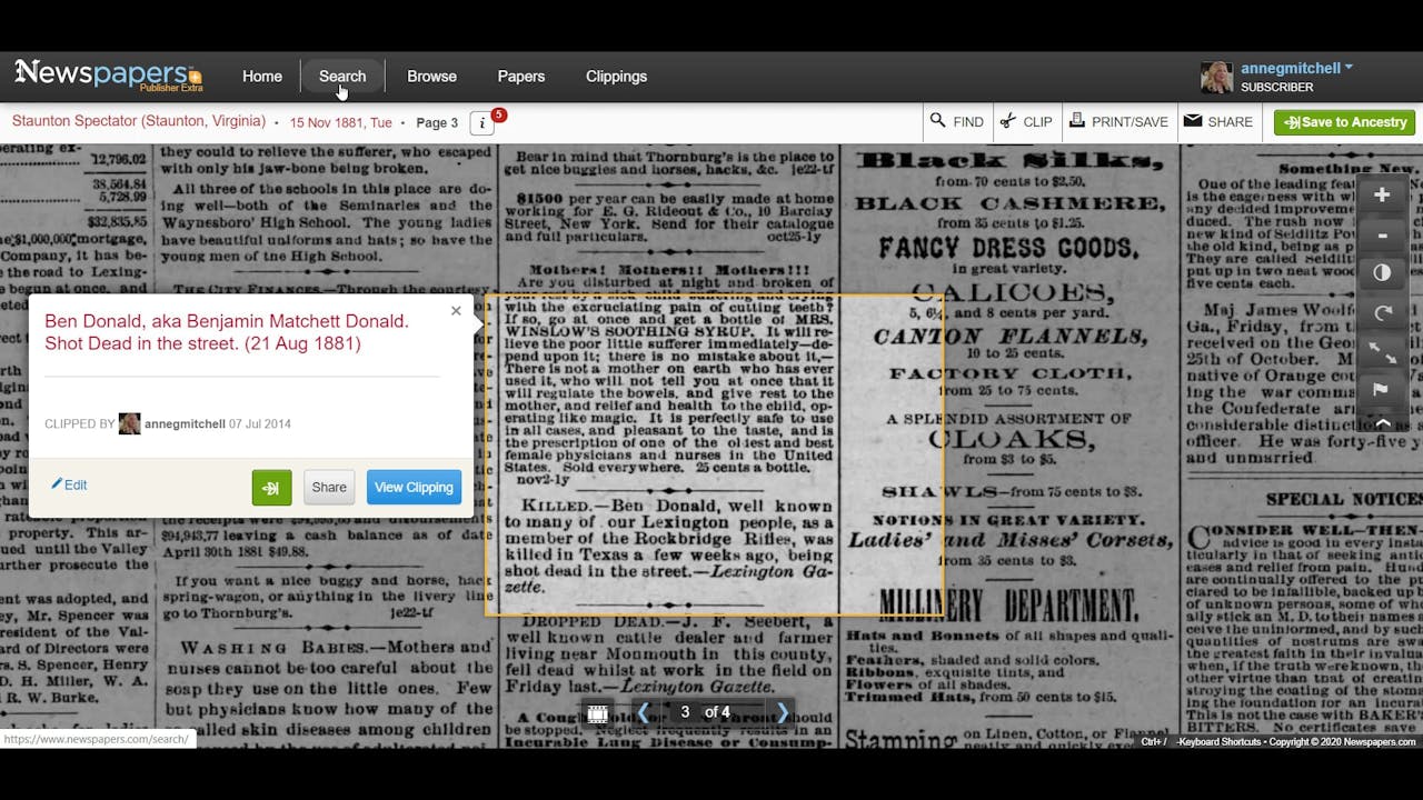 Save a search on Newspapers Help Ancestry Academy