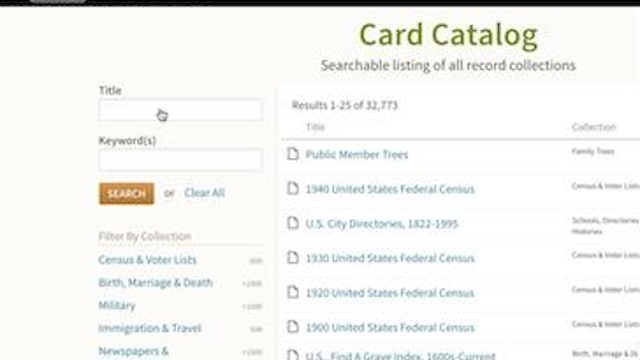 Ancestry's Card Catalog