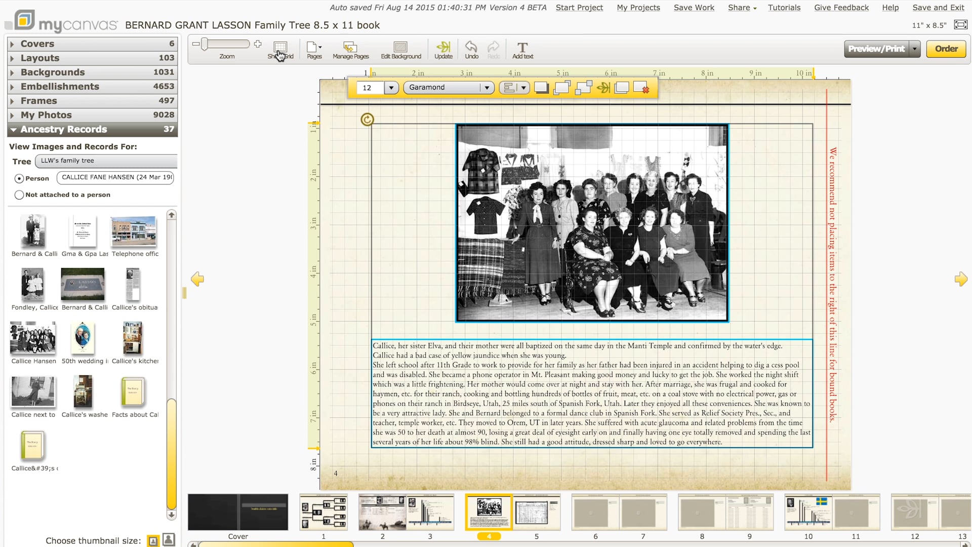Importing additional pictures, stories, etc. from your tree on Ancestry.com