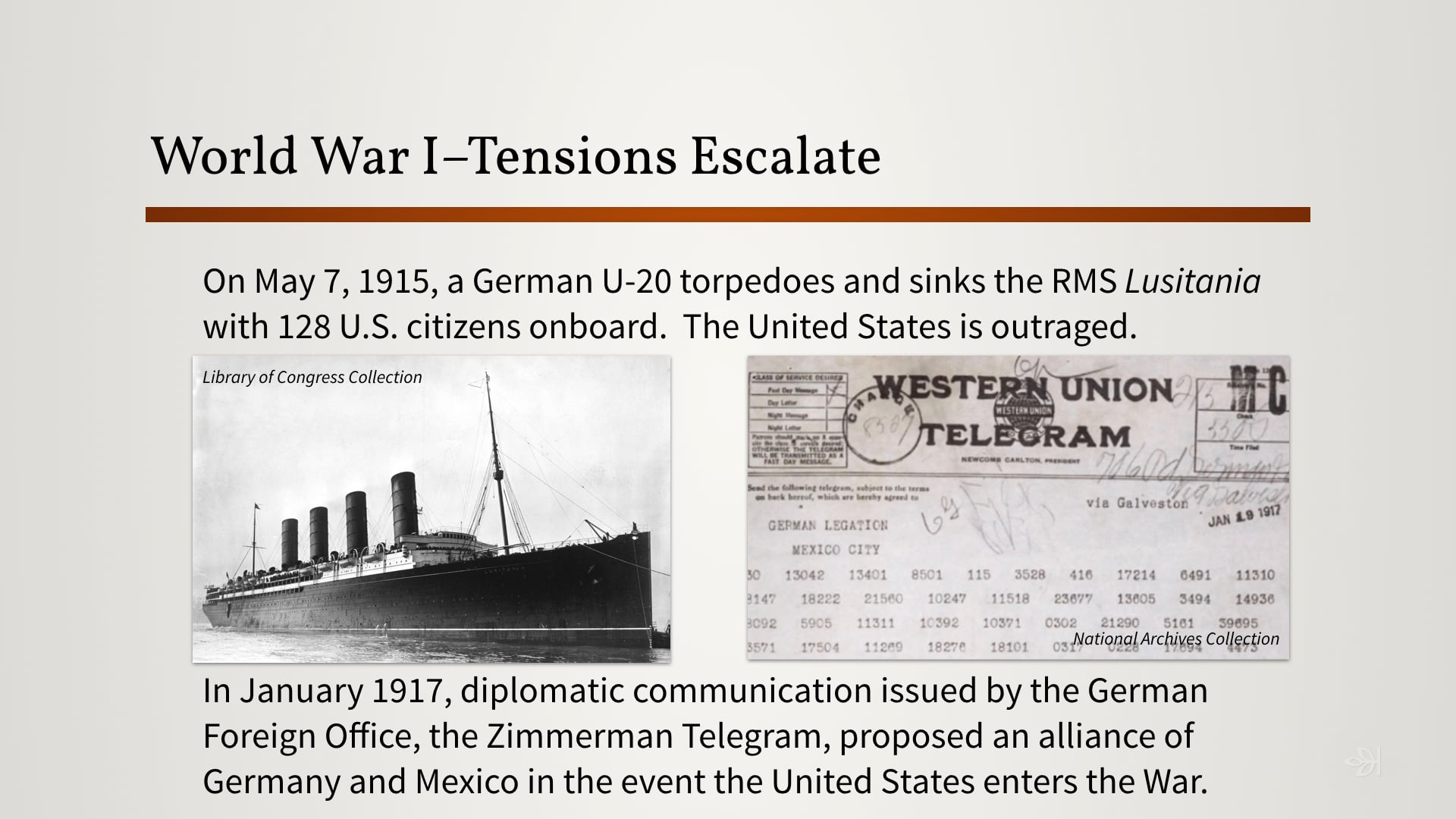 Introduction to World War I ? Timeline to War