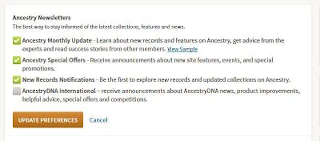 Setting Your Ancestry Email Preferences
