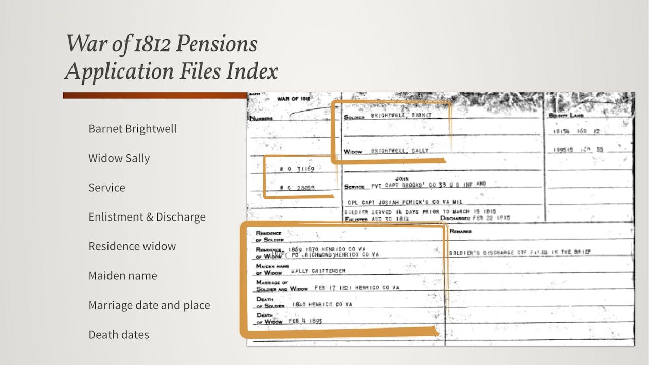 Identifying Pensioners Pension Rolls and Indexes Exploring Pension Application Files