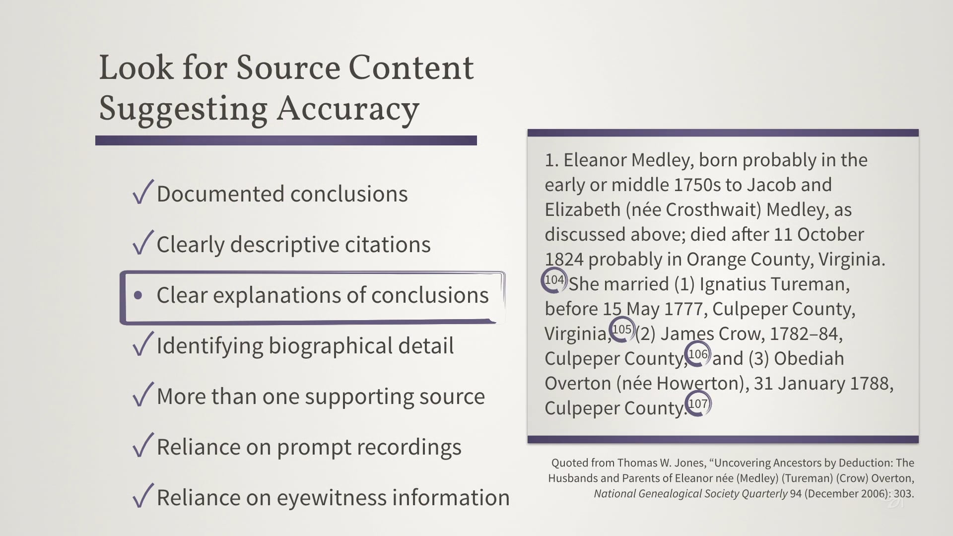 Accuracy and Error in Records, Narratives, and Other Sources