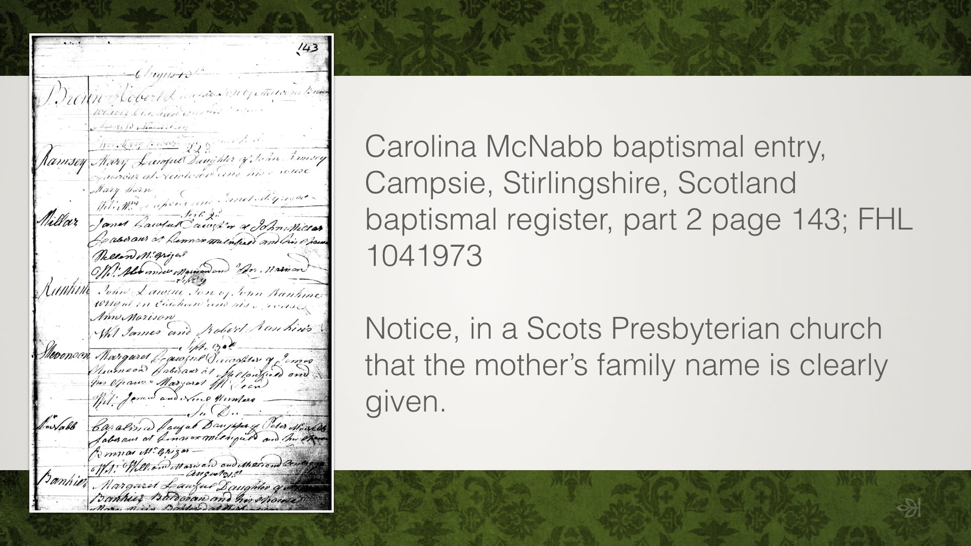 Baptismal Records: General Protestant