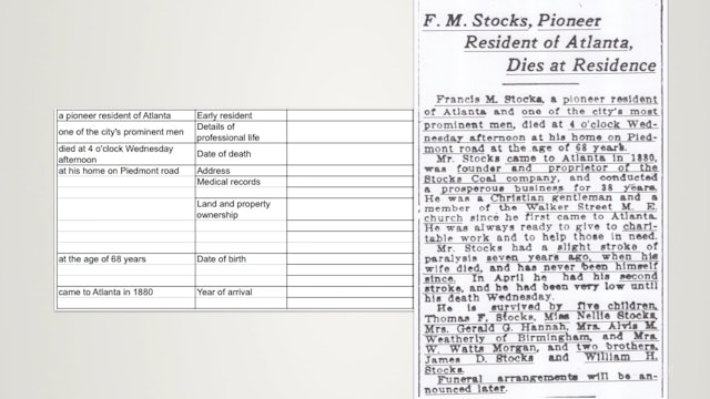Method for Dissecting Obituaries