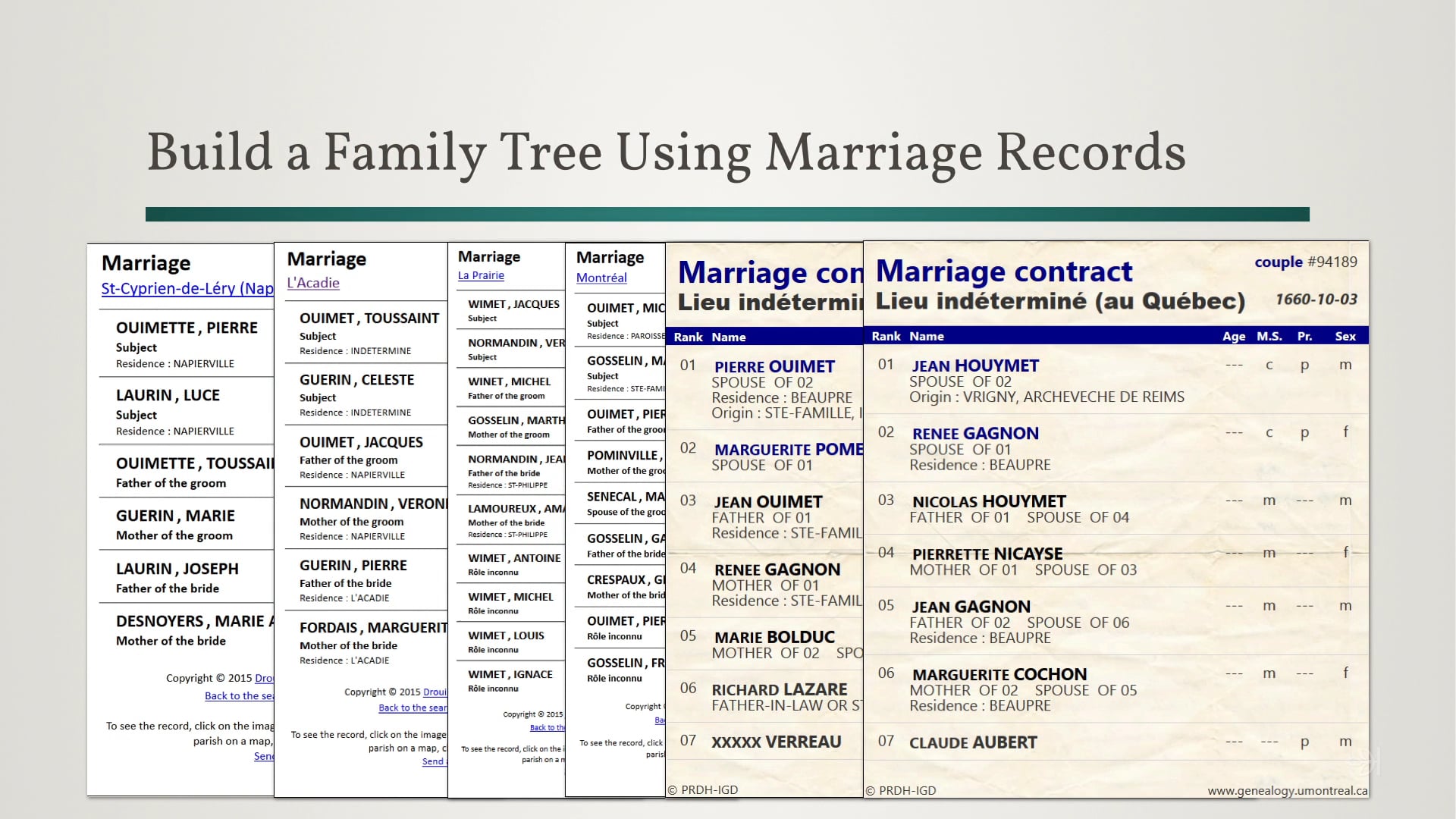 Building Families and Lineages