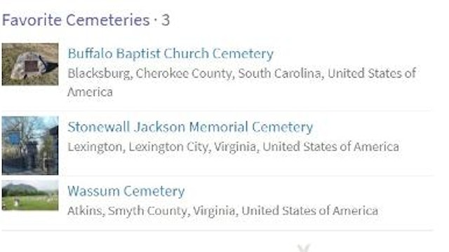 Creating a Favorite Cemeteries List