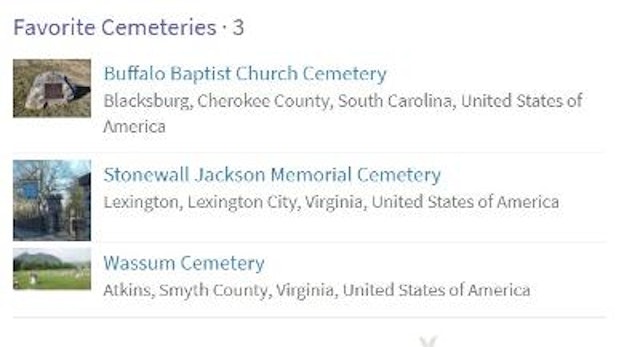 Creating a Favorite Cemeteries List