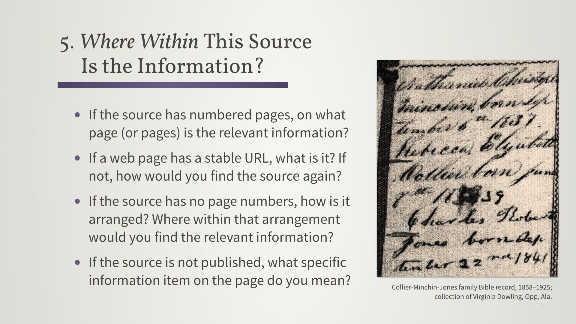 Understand Your Sources by Answering Five Questions