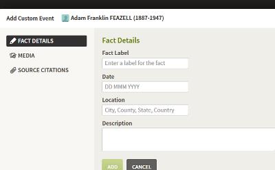 Adding A New Fact To Your Ancestor's Timeline