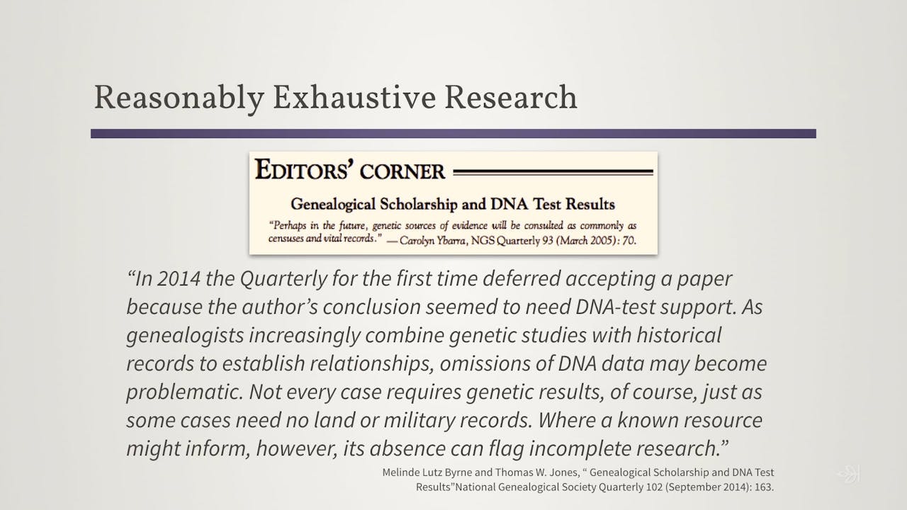 Conduct Reasonably Exhaustive Research Ancestry Academy